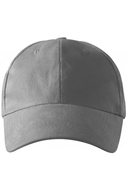 6-Panel-Baseballmütze - altes Silber, einstellbar