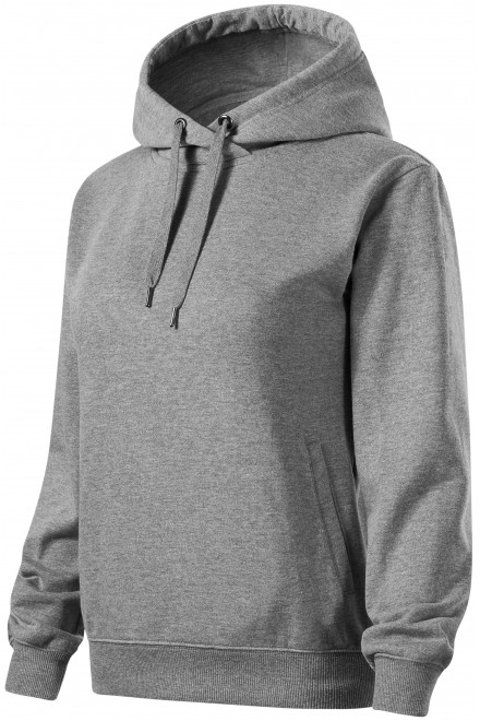 Bequemes Damen-Sweatshirt mit Kapuze, dunkelgrauer Marmor