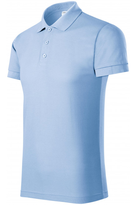 Bequemes Poloshirt für Herren, Himmelblau, einfarbige T-Shirts