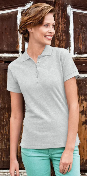 Damen einfaches Poloshirt, hellgrauer Marmor