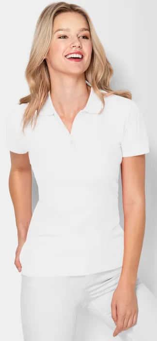 Damen eng anliegendes Poloshirt, weiß