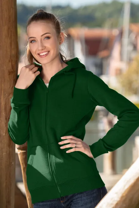 Damen Hoodie mit Kapuze, Flaschengrün