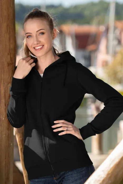 Damen Hoodie mit Kapuze, schwarz