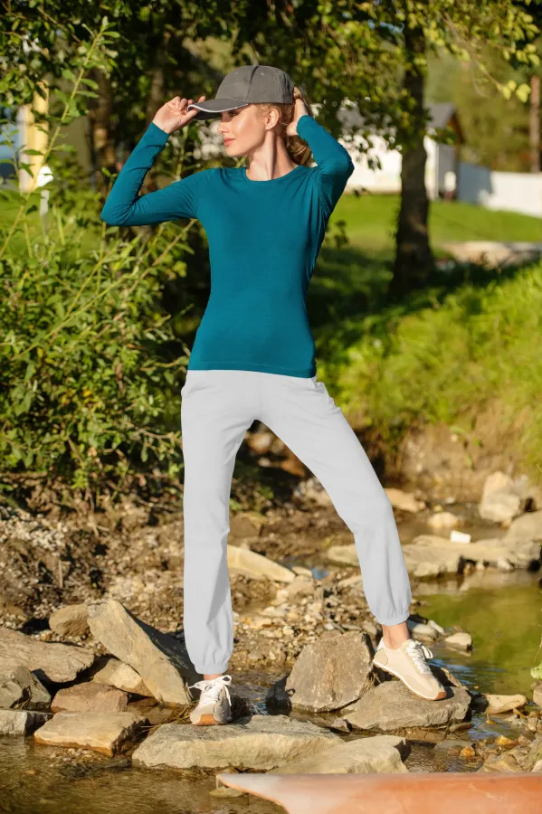 Damen Jogginghose mit Taschen, weiß Damen Jogginghose mit Taschen, weiß