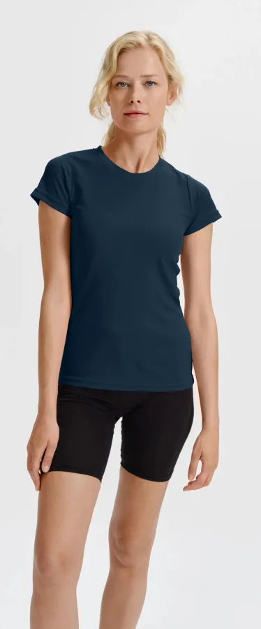 Damen Sport T-Shirt, dunkelblau Damen Sport T-Shirt, dunkelblau