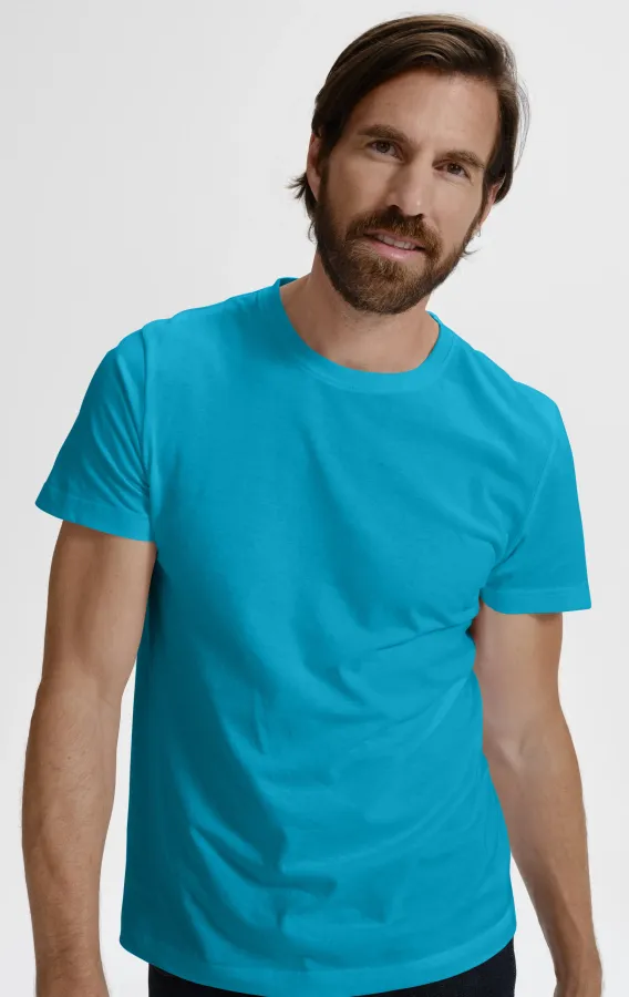Das einfache T-Shirt der Männer, türkis Das einfache T-Shirt der Männer, türkis