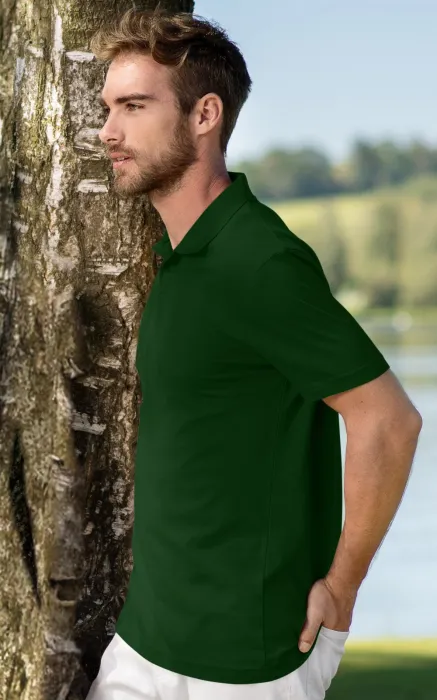 Einfaches Herren Poloshirt, Flaschengrün