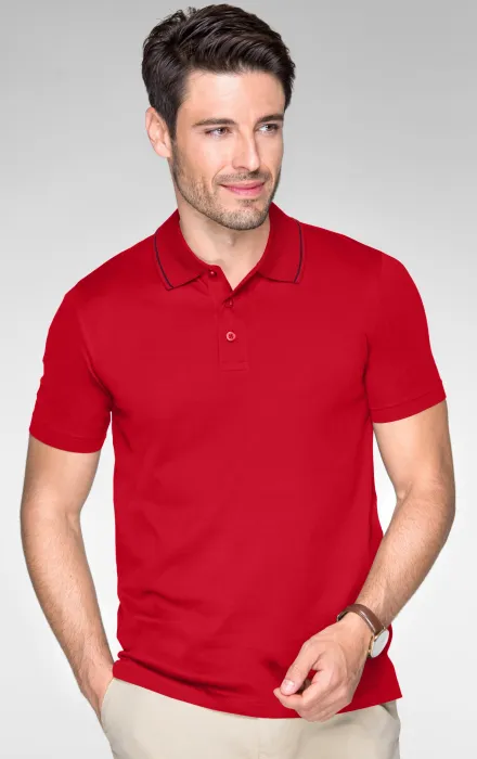 Elegantes mercerisiertes Poloshirt für Herren, formula red