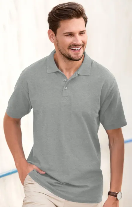 Elegantes Poloshirt für Herren, dunkelgrauer Marmor