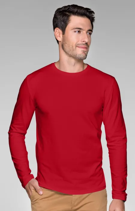 Eng anliegendes Herren T-Shirt mit langen Ärmeln, formula red