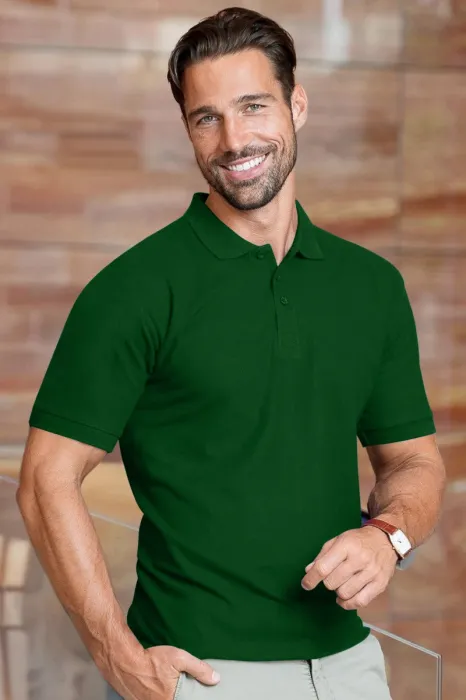 Gröberes Poloshirt für Herren, Flaschengrün