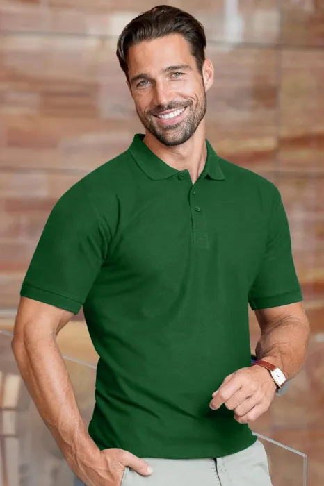 Gröberes Poloshirt für Herren, Flaschengrün