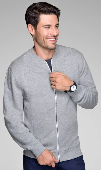 Herren Sweatshirt mit versteckten Taschen, dunkelgrauer Marmor