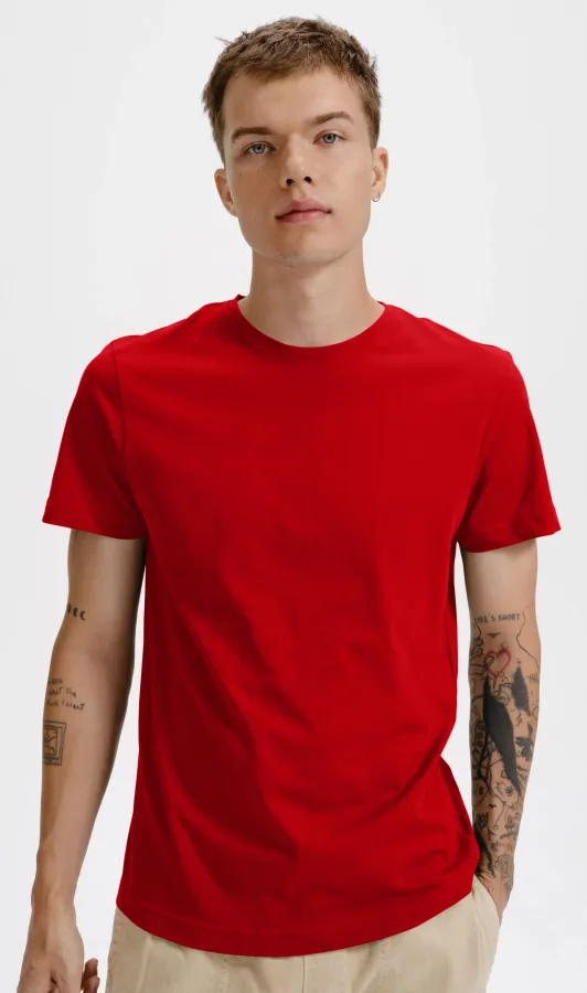 Herren T-Shirt aus Bio-Baumwolle, rot Herren T-Shirt aus Bio-Baumwolle, rot