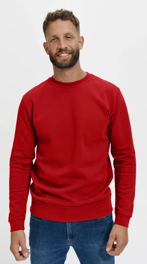 Herren/Kinder Sweatshirt ohne Kapuze, rot Herren/Kinder Sweatshirt ohne Kapuze, rot