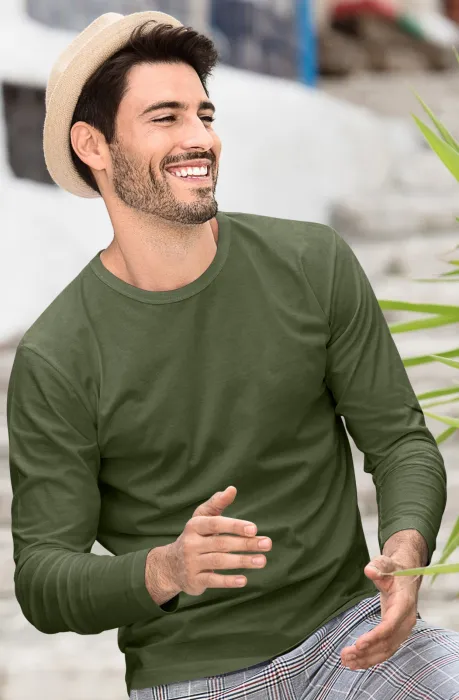 Langärmliges T-Shirt für Männer, khaki