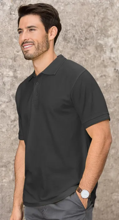 Loses Poloshirt der Männer, Anthrazit Marmor