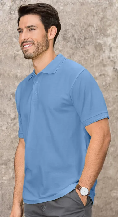 Loses Poloshirt der Männer, Himmelblau