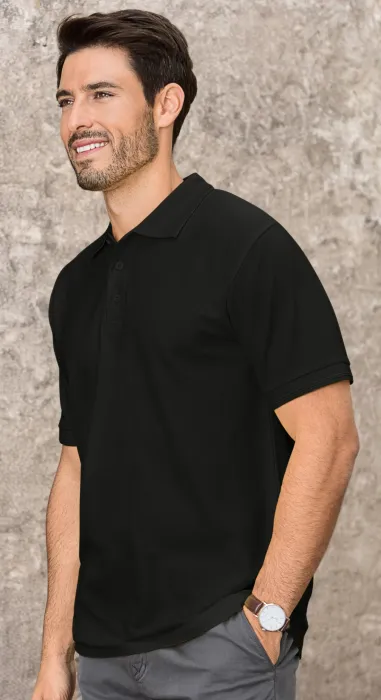 Loses Poloshirt der Männer, schwarz