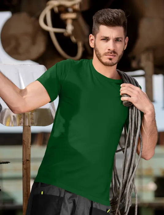 Robustes Herren T-Shirt schwerer, Flaschengrün