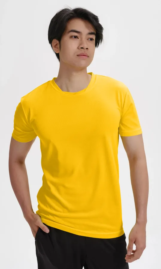 T-Shirt mit asymmetrischem Ausschnitt, gelb T-Shirt mit asymmetrischem Ausschnitt, gelb