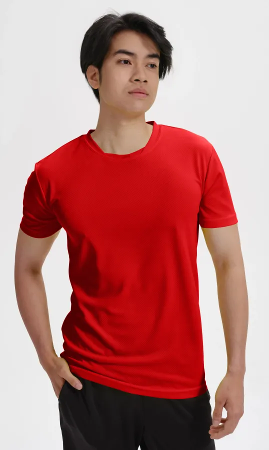 T-Shirt mit asymmetrischem Ausschnitt, rot T-Shirt mit asymmetrischem Ausschnitt, rot