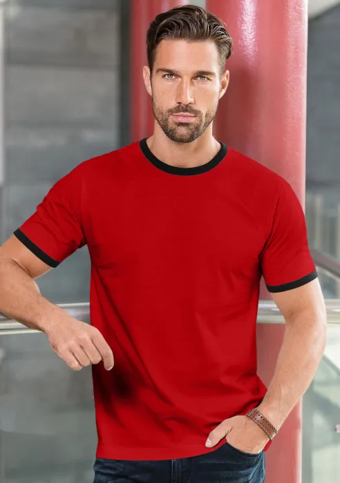 Unisex kontrast T-Shirt, rot