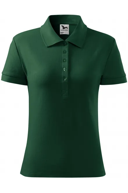 Damen einfaches Poloshirt - Flaschengrün, XS