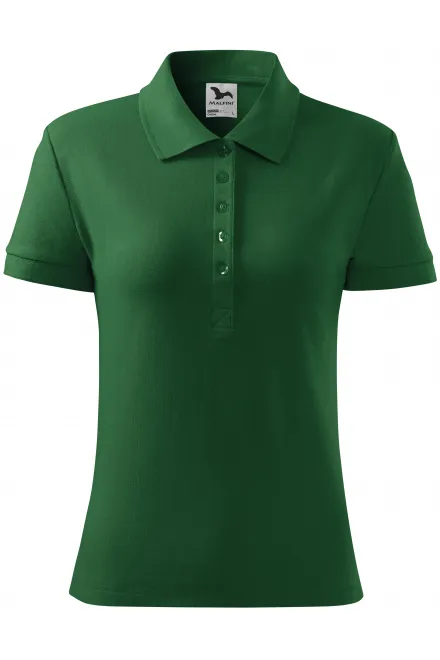 Damen einfaches Poloshirt - Flaschengrün, XS