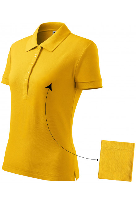 Damen einfaches Poloshirt, gelb, Damen-Poloshirts
