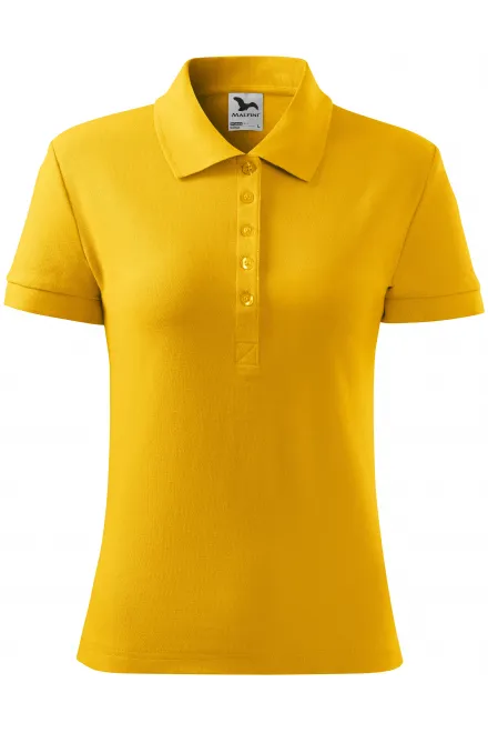 Damen einfaches Poloshirt - gelb, XS