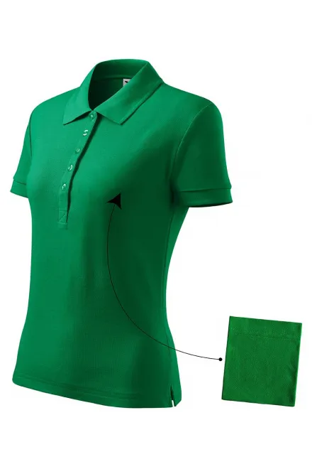 Damen einfaches Poloshirt, Grasgrün
