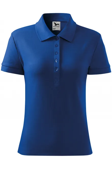 Damen einfaches Poloshirt - königsblau, XS