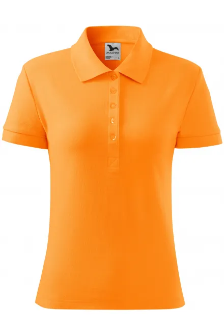 Damen einfaches Poloshirt - Mandarine, XS