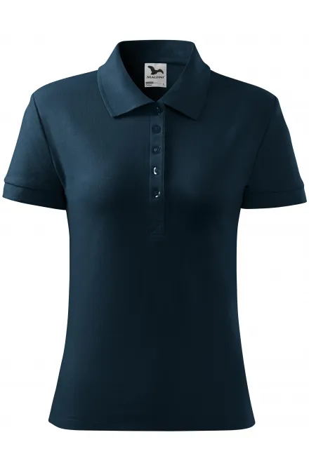 Damen einfaches Poloshirt - dunkelblau, XS