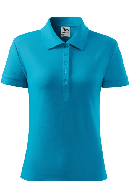 Damen einfaches Poloshirt - türkis, XS