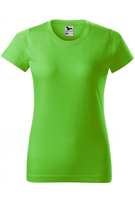 Damen einfaches T-Shirt - Apfelgrün, XS
