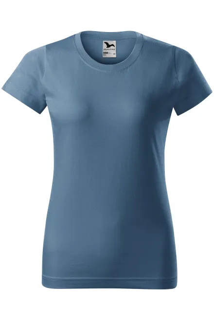 Damen einfaches T-Shirt - denim, XS