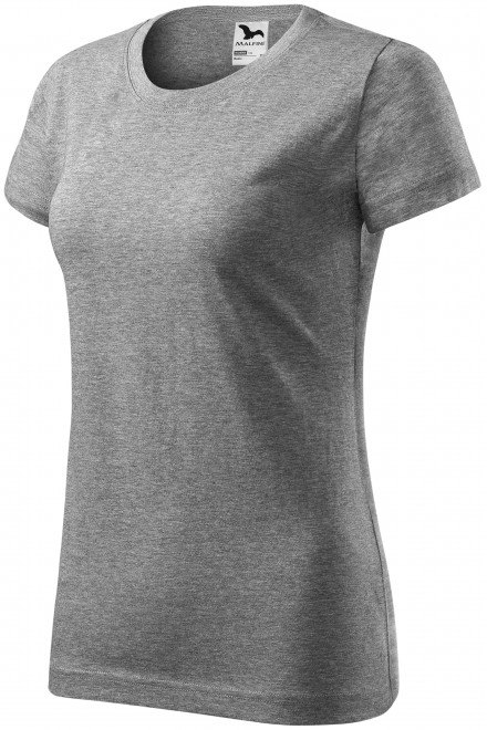 Damen einfaches T-Shirt, dunkelgrauer Marmor