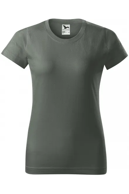 Damen einfaches T-Shirt - dunkler Schiefer, XS