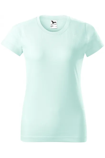 Damen einfaches T-Shirt - eisgrün, XS
