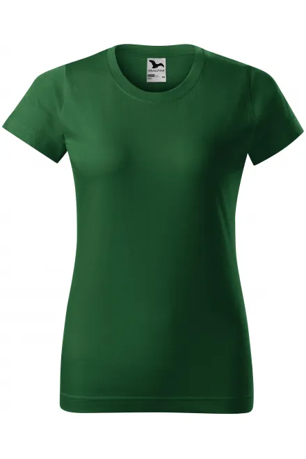 Damen einfaches T-Shirt - Flaschengrün, XS