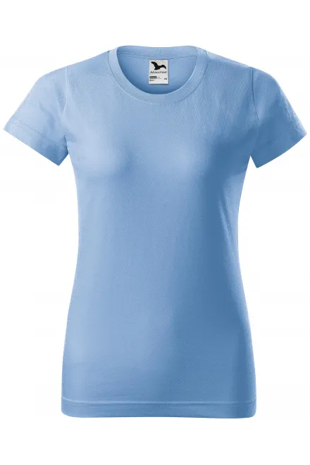 Damen einfaches T-Shirt - Himmelblau, XS