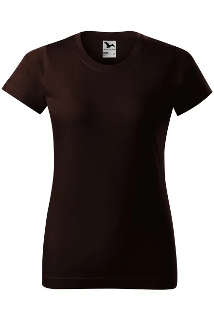 Damen einfaches T-Shirt - Kaffee, XS