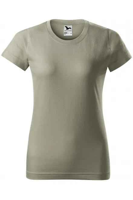 Damen einfaches T-Shirt - helles Khaki, XS