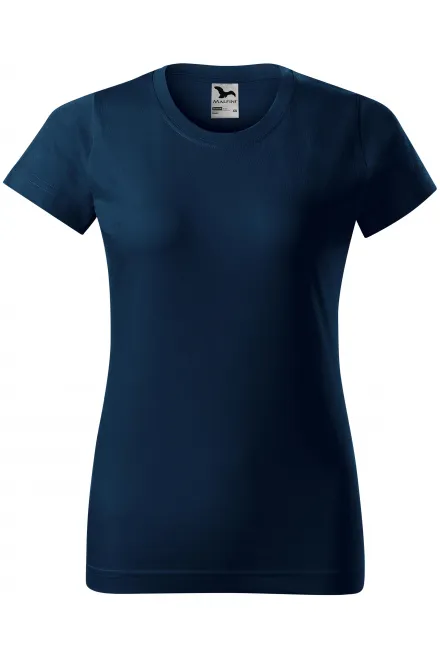 Damen einfaches T-Shirt - dunkelblau, XS