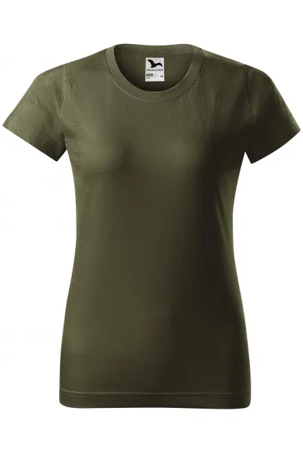 Damen einfaches T-Shirt - military, XS
