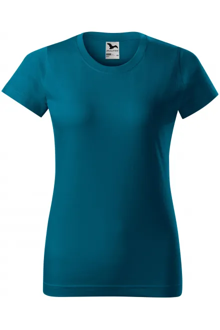 Damen einfaches T-Shirt - petrol blue, XS