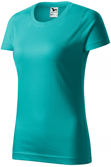 Damen einfaches T-Shirt, smaragdgrün, einfarbige T-Shirts