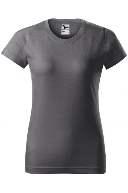 Damen einfaches T-Shirt - stahlgrau, XS